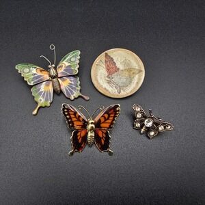 Vintage Butterfly Pin Brooch Lot of 4